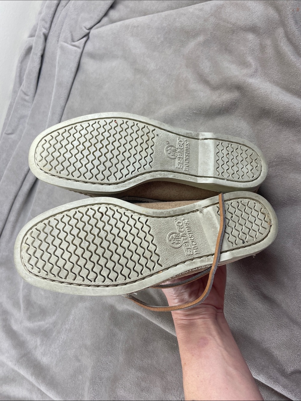 Vintage Sebago Docksides Suede Lace Mocassin Shoes - Picture 8 of 11